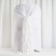 Premium Chair Cover with Curly Chiffon Ruffled Sashes