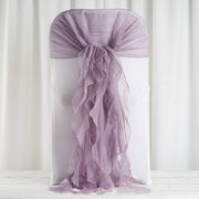 Premium Chair Cover with Curly Chiffon Ruffled Sashes
