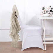 Premium Chair Cover with Curly Chiffon Ruffled Sashes