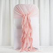 Premium Chair Cover with Curly Chiffon Ruffled Sashes