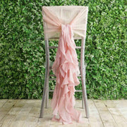 Premium Chair Cover with Curly Chiffon Ruffled Sashes