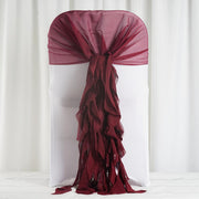 Premium Chair Cover with Curly Chiffon Ruffled Sashes