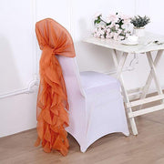 Premium Chair Cover with Curly Chiffon Ruffled Sashes