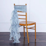 Premium Chair Cover with Curly Chiffon Ruffled Sashes