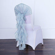 Premium Chair Cover with Curly Chiffon Ruffled Sashes