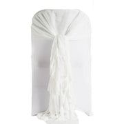 Premium Chair Cover with Curly Chiffon Ruffled Sashes