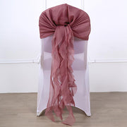 Premium Chair Cover with Curly Chiffon Ruffled Sashes