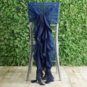 Premium Chair Cover with Curly Chiffon Ruffled Sashes
