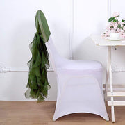 Premium Chair Cover with Curly Chiffon Ruffled Sashes