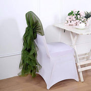Premium Chair Cover with Curly Chiffon Ruffled Sashes