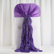 Premium Chair Cover with Curly Chiffon Ruffled Sashes
