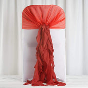 Premium Chair Cover with Curly Chiffon Ruffled Sashes