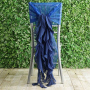 Premium Chair Cover with Curly Chiffon Ruffled Sashes