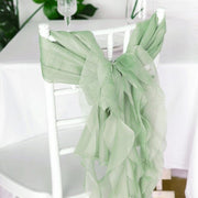Premium Chair Cover with Curly Chiffon Ruffled Sashes