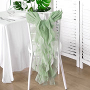 Premium Chair Cover with Curly Chiffon Ruffled Sashes
