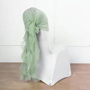 Premium Chair Cover with Curly Chiffon Ruffled Sashes