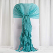 Premium Chair Cover with Curly Chiffon Ruffled Sashes