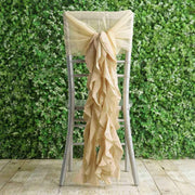 Premium Chair Cover with Curly Chiffon Ruffled Sashes