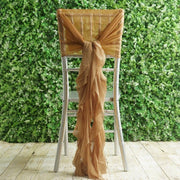 Premium Chair Cover with Curly Chiffon Ruffled Sashes