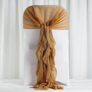 Premium Chair Cover with Curly Chiffon Ruffled Sashes