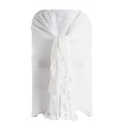 Premium Chair Cover with Curly Chiffon Ruffled Sashes