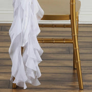Premium Chair Cover with Curly Chiffon Ruffled Sashes