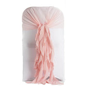 Premium Chair Cover with Curly Chiffon Ruffled Sashes