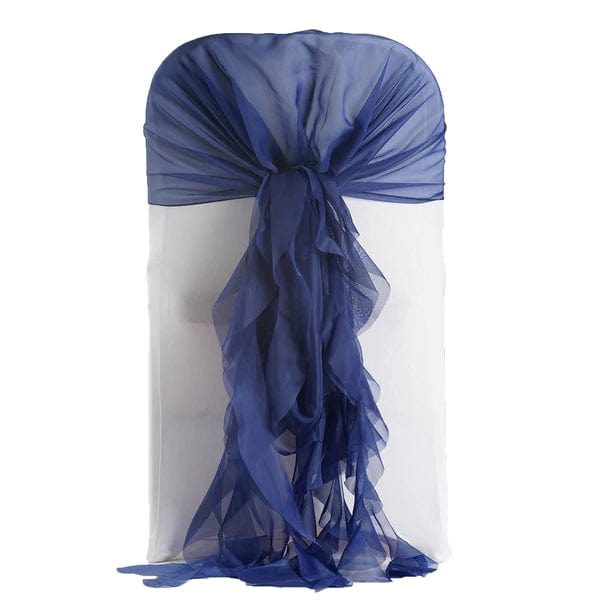 Premium Chair Cover with Curly Chiffon Ruffled Sashes