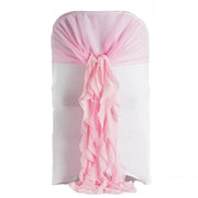 Premium Chair Cover with Curly Chiffon Ruffled Sashes