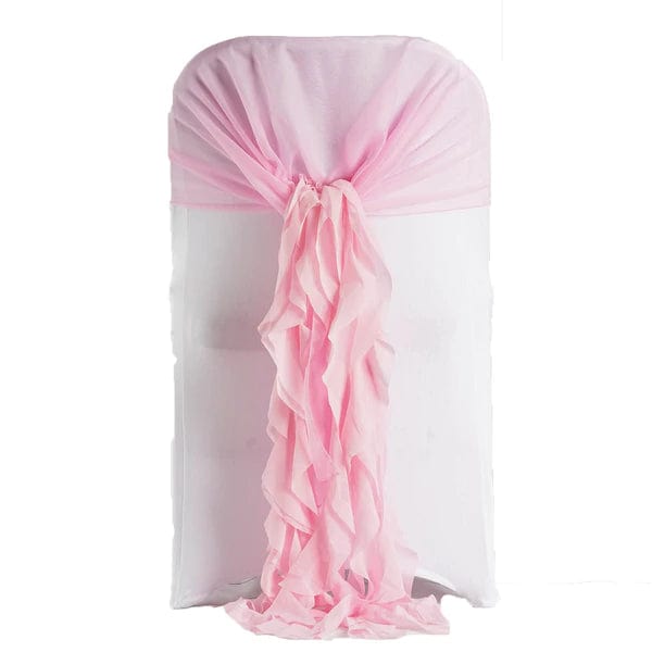 Premium Chair Cover with Curly Chiffon Ruffled Sashes