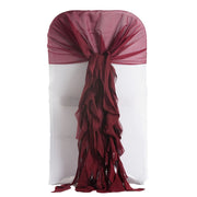 Premium Chair Cover with Curly Chiffon Ruffled Sashes