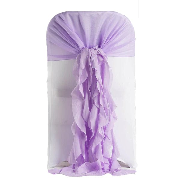 Premium Chair Cover with Curly Chiffon Ruffled Sashes