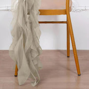 Premium Chair Cover with Curly Chiffon Ruffled Sashes