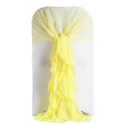 Premium Chair Cover with Curly Chiffon Ruffled Sashes