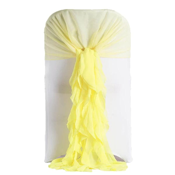 Premium Chair Cover with Curly Chiffon Ruffled Sashes