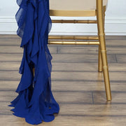 Premium Chair Cover with Curly Chiffon Ruffled Sashes