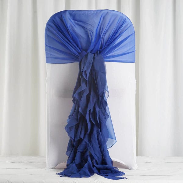 Premium Chair Cover with Curly Chiffon Ruffled Sashes