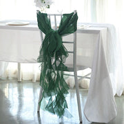 Premium Chair Cover with Curly Chiffon Ruffled Sashes
