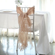 Premium Chair Cover with Curly Chiffon Ruffled Sashes