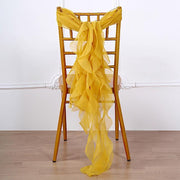 Premium Chair Cover with Curly Chiffon Ruffled Sashes SASH_2403_088