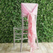 Premium Chair Cover with Curly Chiffon Ruffled Sashes SASH_2403_PINK
