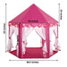 Princess Castle Play Tent with LED Garland Indoor Outdoor Playhouse - Pink FURN_TENT_CSTL01_PINK