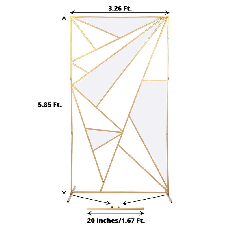 Rectangular Geometric Metal Wedding Arch Backdrop Stand - Gold