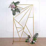 Rectangular Geometric Metal Wedding Arch Backdrop Stand - Gold