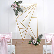 Rectangular Geometric Metal Wedding Arch Backdrop Stand - Gold