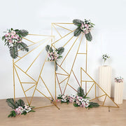 Rectangular Geometric Metal Wedding Arch Backdrop Stand - Gold