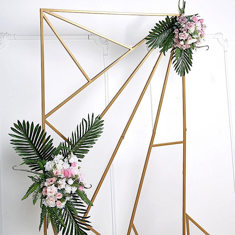 Rectangular Geometric Metal Wedding Arch Backdrop Stand - Gold