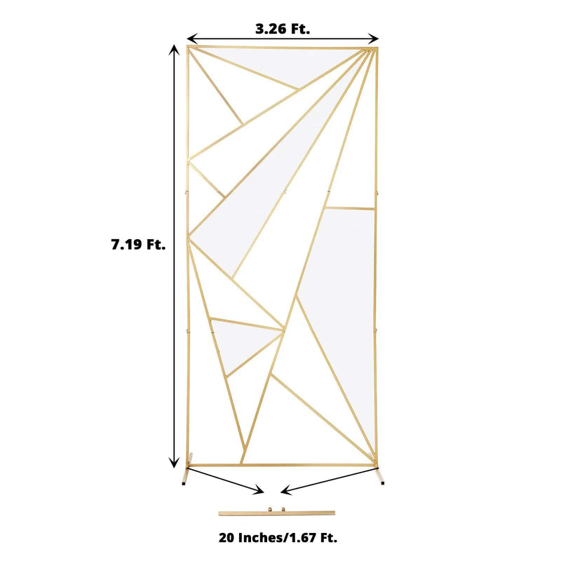 Rectangular Geometric Metal Wedding Arch Backdrop Stand - Gold