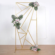 Rectangular Geometric Metal Wedding Arch Backdrop Stand - Gold