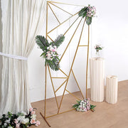 Rectangular Geometric Metal Wedding Arch Backdrop Stand - Gold